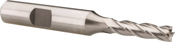 Hertel E299914112 Square End Mill 7/32'' Dia, 7/8'' LOC, 3/8'' Shank Dia, 2-3/4'' OAL, 4 Flutes, Cobalt