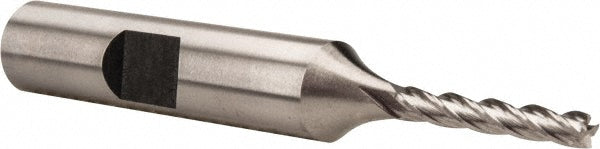 Hertel E299914116 Square End Mill 1/8'' Dia, 3/4'' LOC, 3/8'' Shank Dia, 2-5/8'' OAL, 4 Flutes, Cobalt