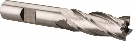 Hertel E2031036 Square End Mill 9/16'' Dia, 1-3/8'' LOC, 1/2'' Shank Dia, 3-3/8'' OAL, 4 Flutes, Cobalt