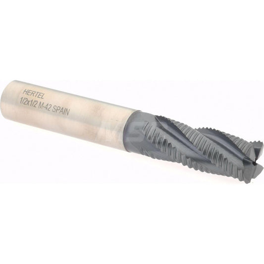 Hertel 84511823 Roughing End Mill 1/2" Dia, 4 Flute, Single End, Cobalt