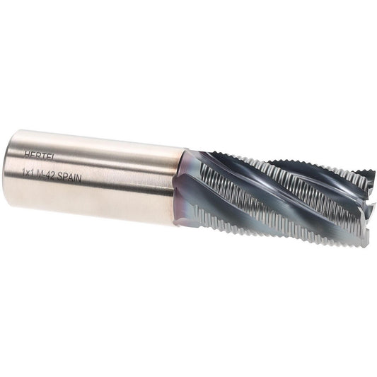 Hertel 84511898 Roughing End Mill 1" Dia, 5 Flute, Fine Pitch, Single End, Cobalt