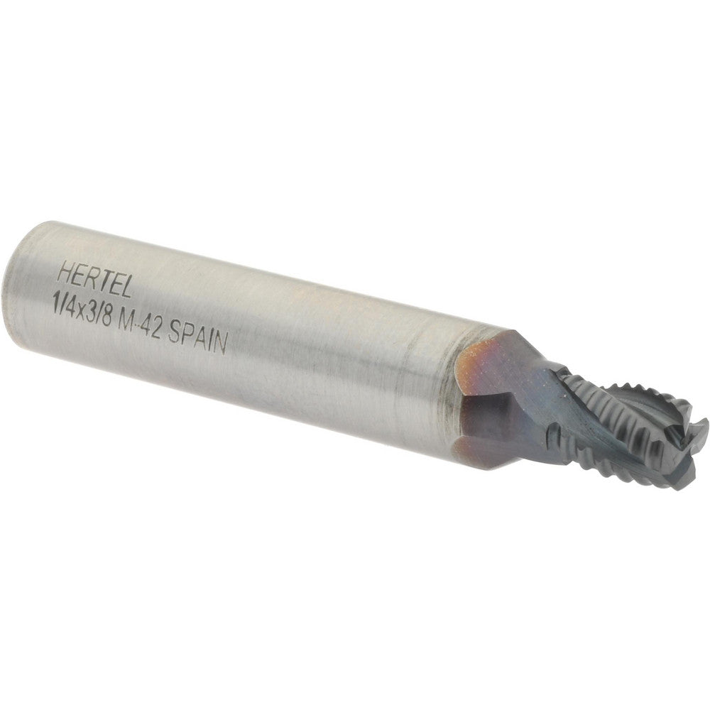 Hertel 84511930 Roughing End Mill 1/4" Dia, 4 Flute, Fine Pitch, Single End, Cobalt