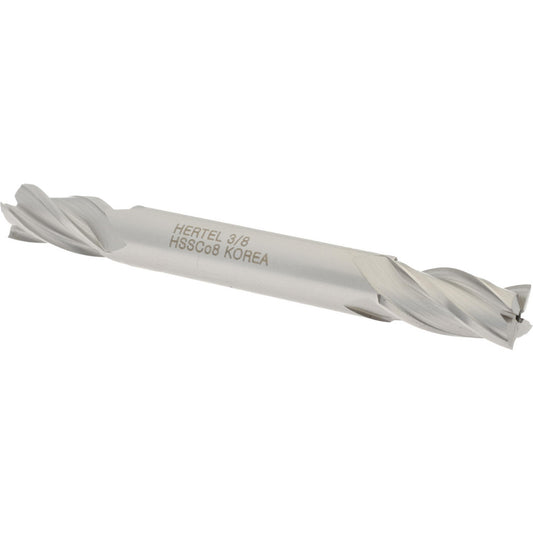 Hertel E2051024 Square End Mill 3/8'' Dia, 3/4'' LOC, 3/8'' Shank Dia, 3-1/2'' OAL, 4 Flutes, Cobalt