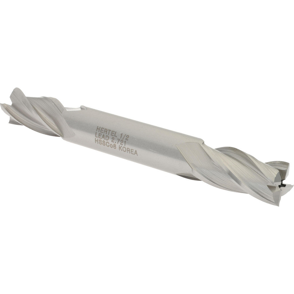 Hertel E2051032 Square End Mill 1/2'' Dia, 1'' LOC, 1/2'' Shank Dia, 4-1/8'' OAL, 4 Flutes, Cobalt