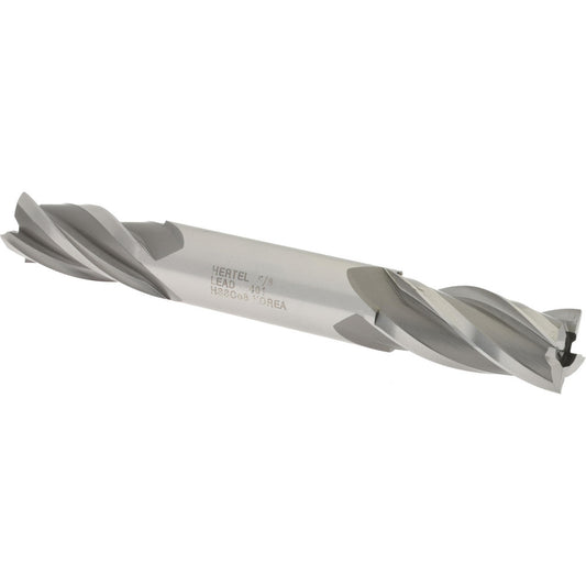Hertel E2051040 Square End Mill 5/8'' Dia, 1-3/8'' LOC, 5/8'' Shank Dia, 5'' OAL, 4 Flutes, Cobalt