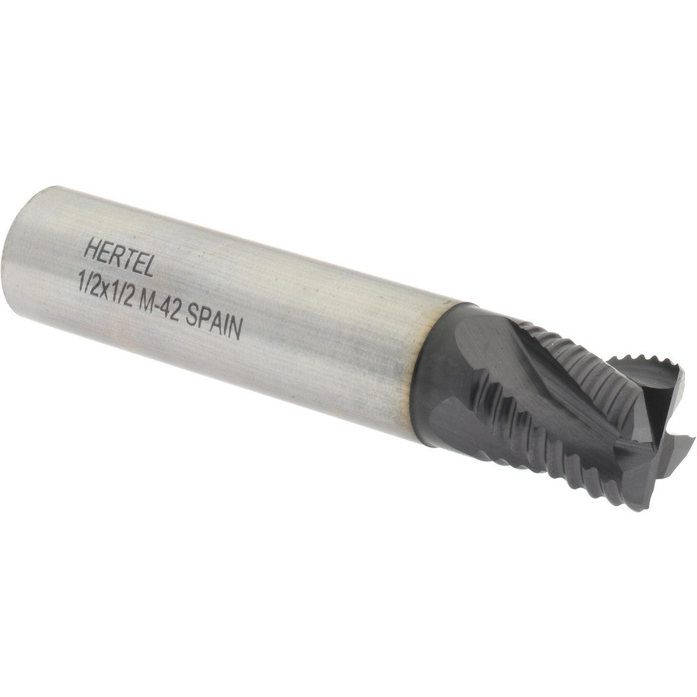 Hertel 84512854 Roughing End Mill 1/2" Dia, 4 Flute, Fine Pitch, Single End, Cobalt