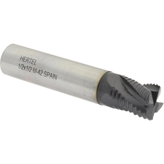 Hertel 84512854 Roughing End Mill 1/2" Dia, 4 Flute, Fine Pitch, Single End, Cobalt