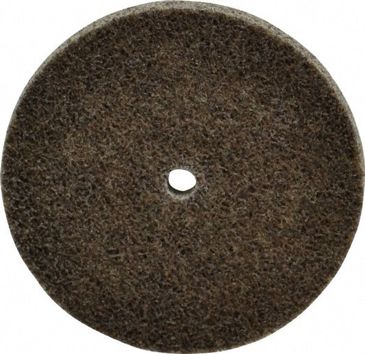 Merit Abrasives 66254420264 Deburring Wheel 3" Dia, 1/4" Face Width, 1/4" Hole, Density 8, Aluminum Oxide