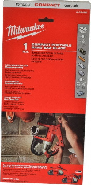 Milwaukee Tool 48-39-0538 Portable Bandsaw Blade 2' 11-3/8" Long, 1/2" Wide, 0.02" Thick, 24 TPI