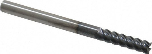 Kyocera SGS Precision Tools 32607 Corner Radius End Mill 1/8" Dia, 1/2" LOC, 0.01" Radius, 5 Flutes, Solid Carbide