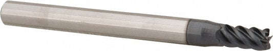 Kyocera SGS Precision Tools 32608 Corner Radius End Mill 0.1563" Dia, 5/16" LOC, 0.01" Radius, 5 Flutes, Solid Carbide