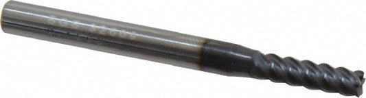 Kyocera SGS Precision Tools 32609 Corner Radius End Mill 0.1563" Dia, 9/16" LOC, 0.01" Radius, 5 Flutes, Solid Carbide