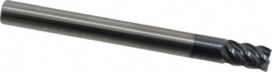 Kyocera SGS Precision Tools 32610 Corner Radius End Mill 3/16" Dia, 5/16" LOC, 0.01" Radius, 5 Flutes, Solid Carbide