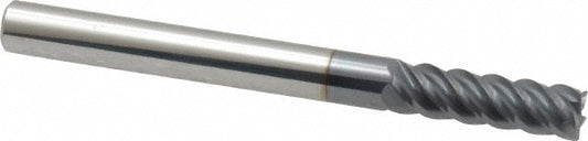 Kyocera SGS Precision Tools 32611 Corner Radius End Mill 3/16" Dia, 5/8" LOC, 0.01" Radius, 5 Flutes, Solid Carbide
