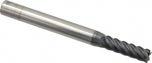 Kyocera SGS Precision Tools 32613 Corner Radius End Mill 0.2188" Dia, 3/4" LOC, 0.015" Radius, 5 Flutes, Solid Carbide