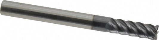 Kyocera SGS Precision Tools 32615 Corner Radius End Mill 1/4" Dia, 3/4" LOC, 0.015" Radius, 5 Flutes, Solid Carbide