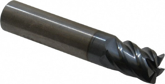 Kyocera SGS Precision Tools 32625 Corner Radius End Mill 3/8" Dia, 1/2" LOC, 0.015" Radius, 5 Flutes, Solid Carbide