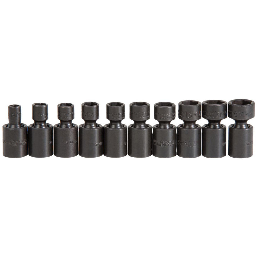 Proto J72133M Impact Standard Socket Set 10 Pc, 3/8" Drive, 8.00 to 17.00" Socket