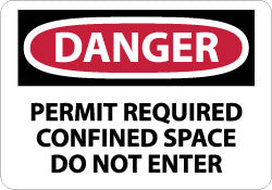 AccuformNMC D360AB Sign Rectangle, "Danger - Permit Required - Confined Space - Do Not Enter"