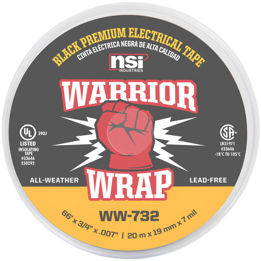 NSI Industries WW-732 Electrical Tape Tape Material Vinyl  Width (Inch) 3/4  Thickness (mil) 7.0000  Color Black  Series Professional +  Series Part Number WW-732