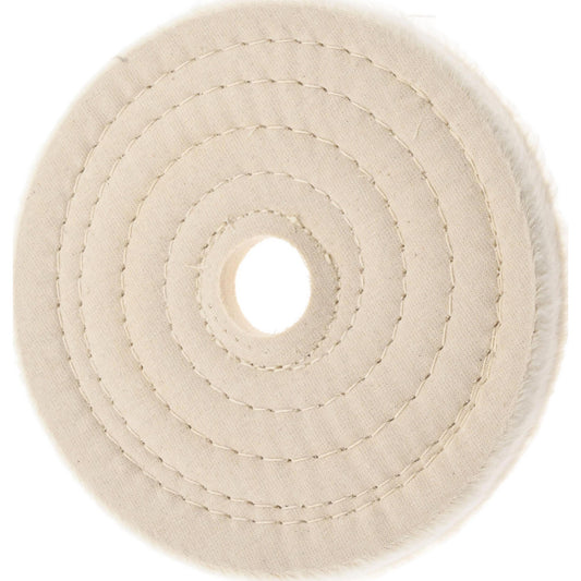 FORMAX MFG 515-351 Unmounted Spiral Sewn Buffing Wheel 6" Dia, 1/2" Thick, 1" Arbor Hole Dia