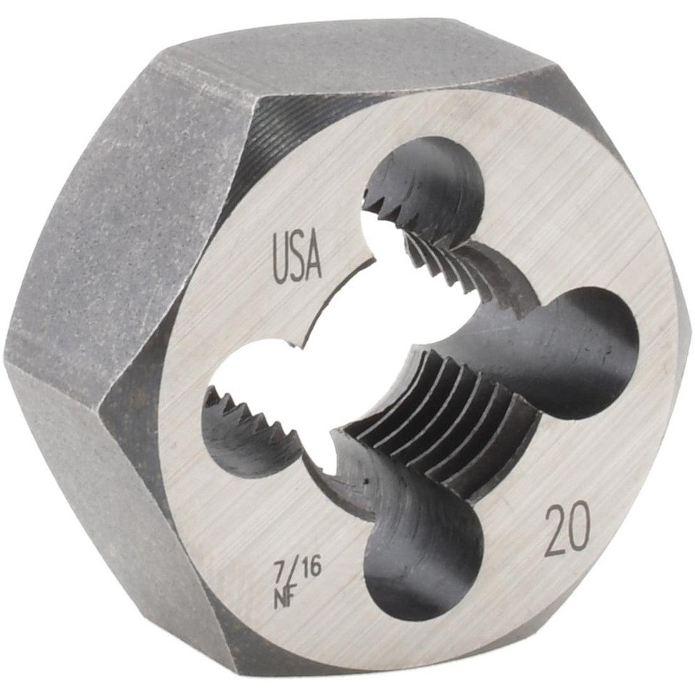 Cle-Line C65609 Hex Rethreading Die 7/16-20, Right Hand, Carbon Steel