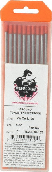 Welder's Choice 84737543 TIG Welding Rod 7" OAL, 5/32" Dia, Tungsten