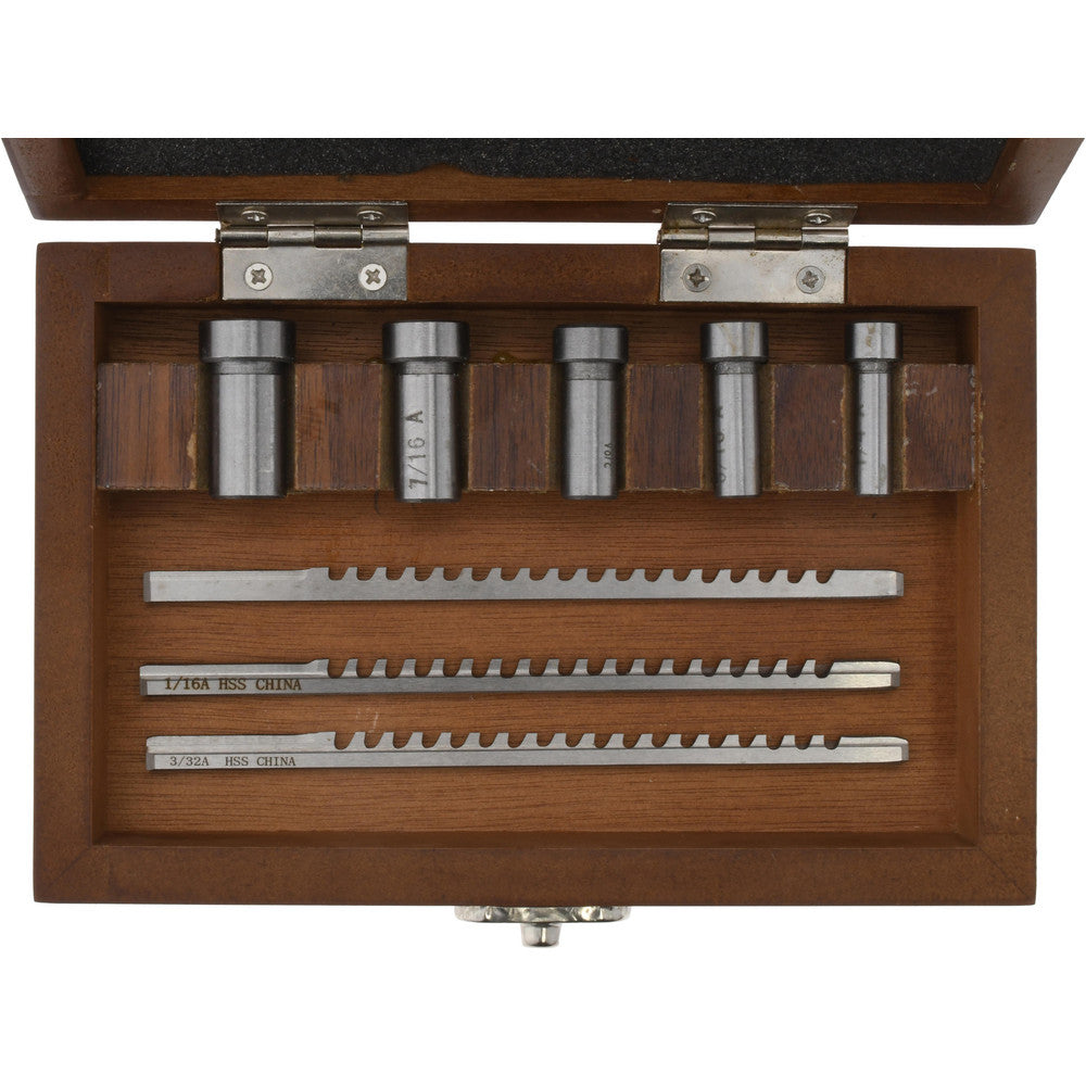 Value Collection 1395-0109 8 Piece, 1/16 to 1/8" Keyway Width, Style A Keyway Broach Set