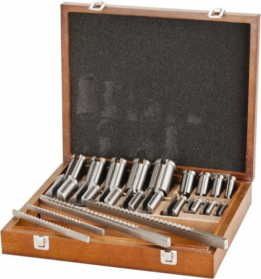 Value Collection 1395-0727 27 Piece, 1/8 to 3/8" Keyway Width, Style B & C Keyway Broach Set