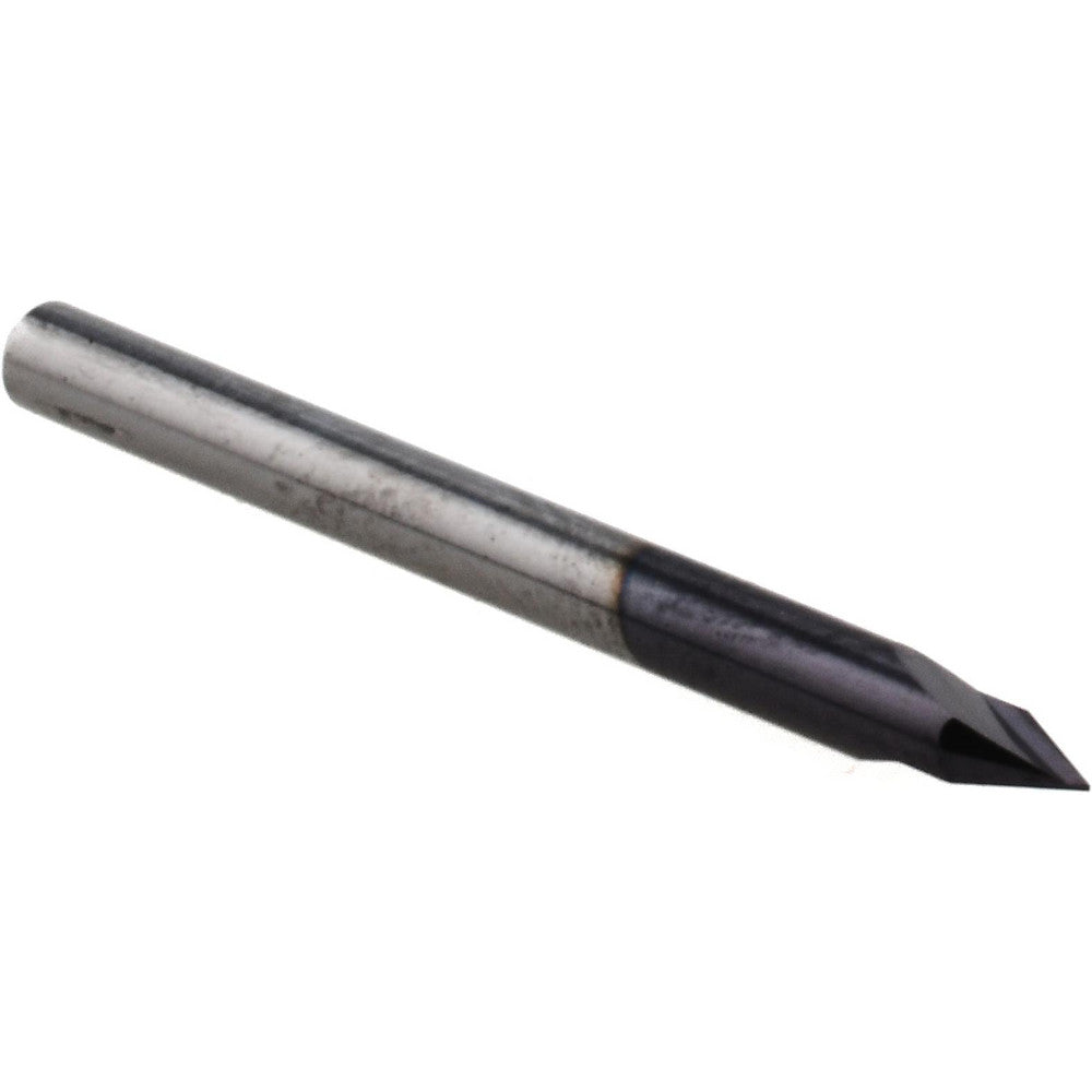 Harvey Tool 18725-C3 Chamfer Mill 1/8" Dia, 1/8" Shank Dia, 50 deg, 2 Flute, Solid Carbide, Single End