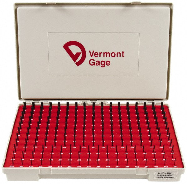 Vermont Gage 901100400 Class ZZ Plug Gage Set 0.061 to 0.25" Range, 190 Pc