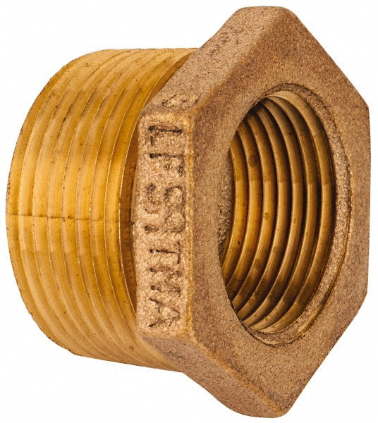 Merit Brass XNL114-2016 Brass Pipe Bushing 1-1/4 x 1" Fitting, Threaded, MNPT x FNPT, Class 125, Lead Free