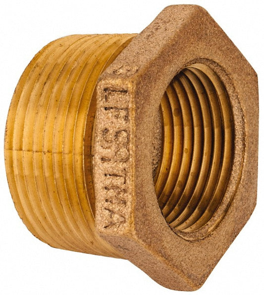 Merit Brass XNL114-2016 Brass Pipe Bushing 1-1/4 x 1" Fitting, Threaded, MNPT x FNPT, Class 125, Lead Free