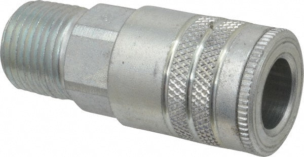 Parker 24F Pneumatic Hose Coupling 1/2-14, 3/8" Body Dia, Industrial Interchange