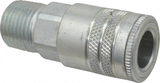 Parker 24F Pneumatic Hose Coupling 1/2-14, 3/8" Body Dia, Industrial Interchange