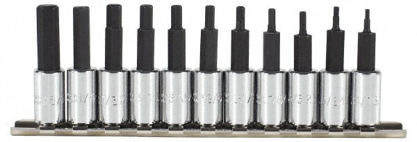 Proto J4770-11 Hex Bit Socket Set 1/4" Drive, 11 Pc, 1/16 to 5/16" Hex