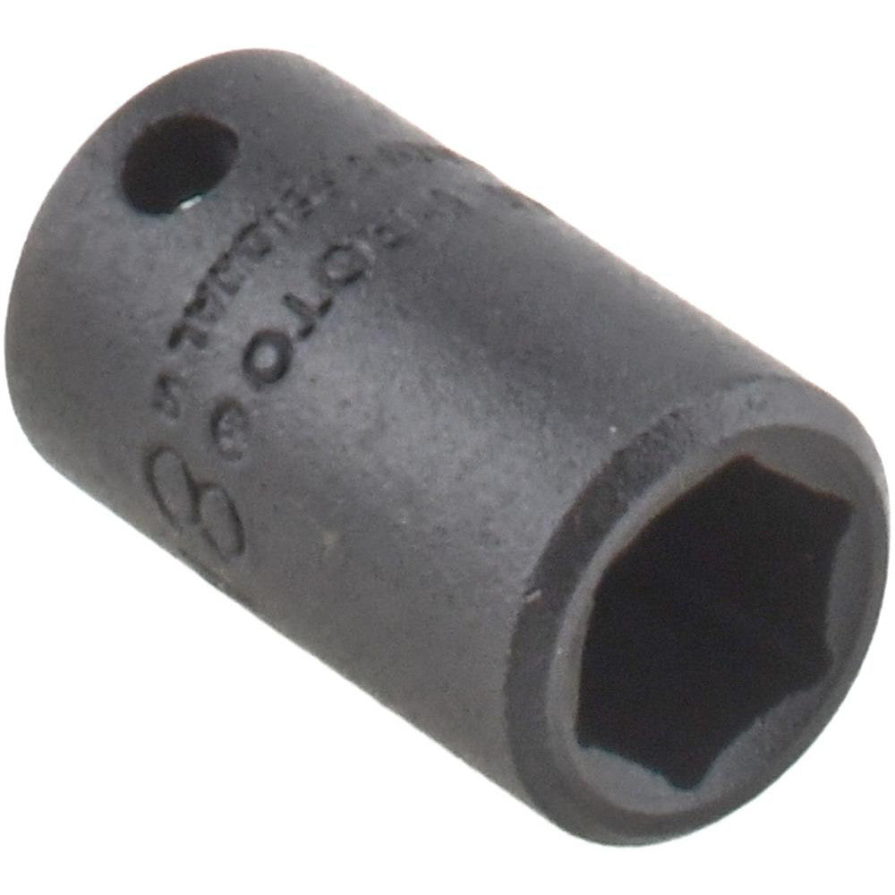 Proto J6908M Impact Socket 1/4" Drive, 8mm Socket, Hex Drive