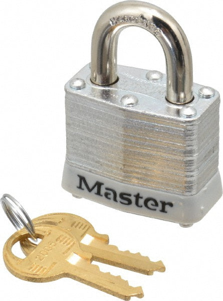 Master Lock 3KAWHT-2005 Lockout Padlock Keyed Alike, Laminated Steel, Steel Shackle, White