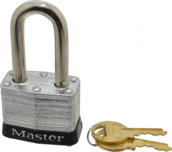 Master Lock 3LFBLK Lockout Padlock Keyed Different, Laminated Steel, Steel Shackle, Black