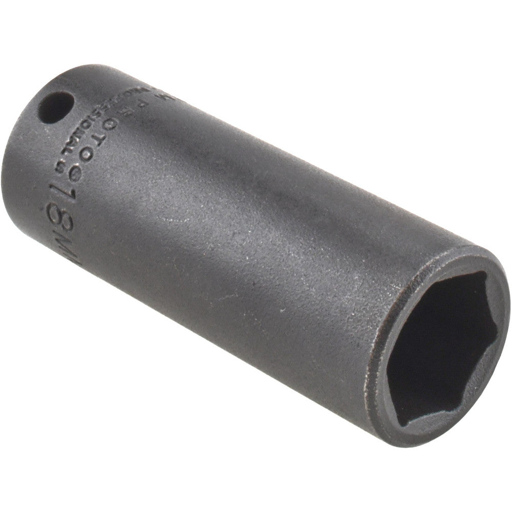 Proto J7018M Impact Socket 3/8" Drive, 18mm Socket, Hex Drive