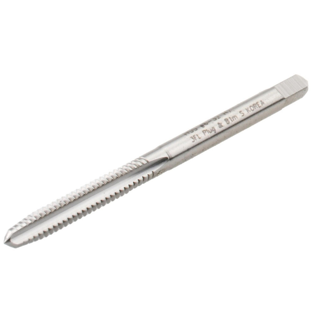 Hertel K008153AS Straight Flute Tap #6-32 UNC, 3 Flute, Plug Chamfer, High-Speed Steel, Bright/Uncoated Finish