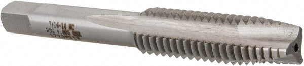Hertel 008486AS Spiral Point Tap 7/16-14 UNC, 3 Flutes, Plug Chamfer, HSS, Bright/Uncoated Coated