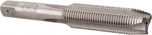 Hertel K014607AS Spiral Point Tap 1/2-20 UNF, 3 Flutes, Plug Chamfer, HSS, Bright/Uncoated Coated