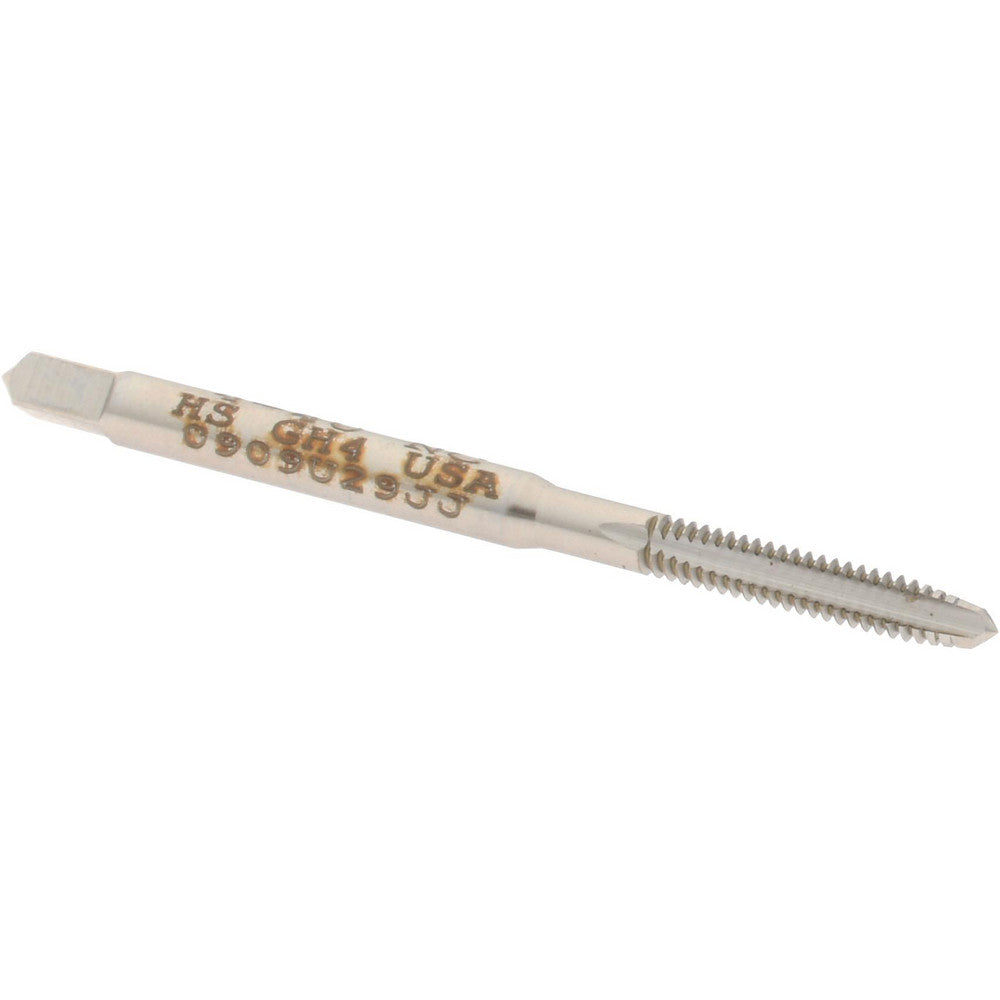 Hertel K011005AS Straight Flute Tap #4-40 UNC, 3 Flute, Plug Chamfer, High-Speed Steel, Bright/Uncoated Finish