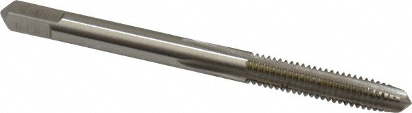 Hertel K011041AS Straight Flute Tap #8-32 UNC, 4 Flute, Plug Chamfer, High-Speed Steel, Bright/Uncoated Finish