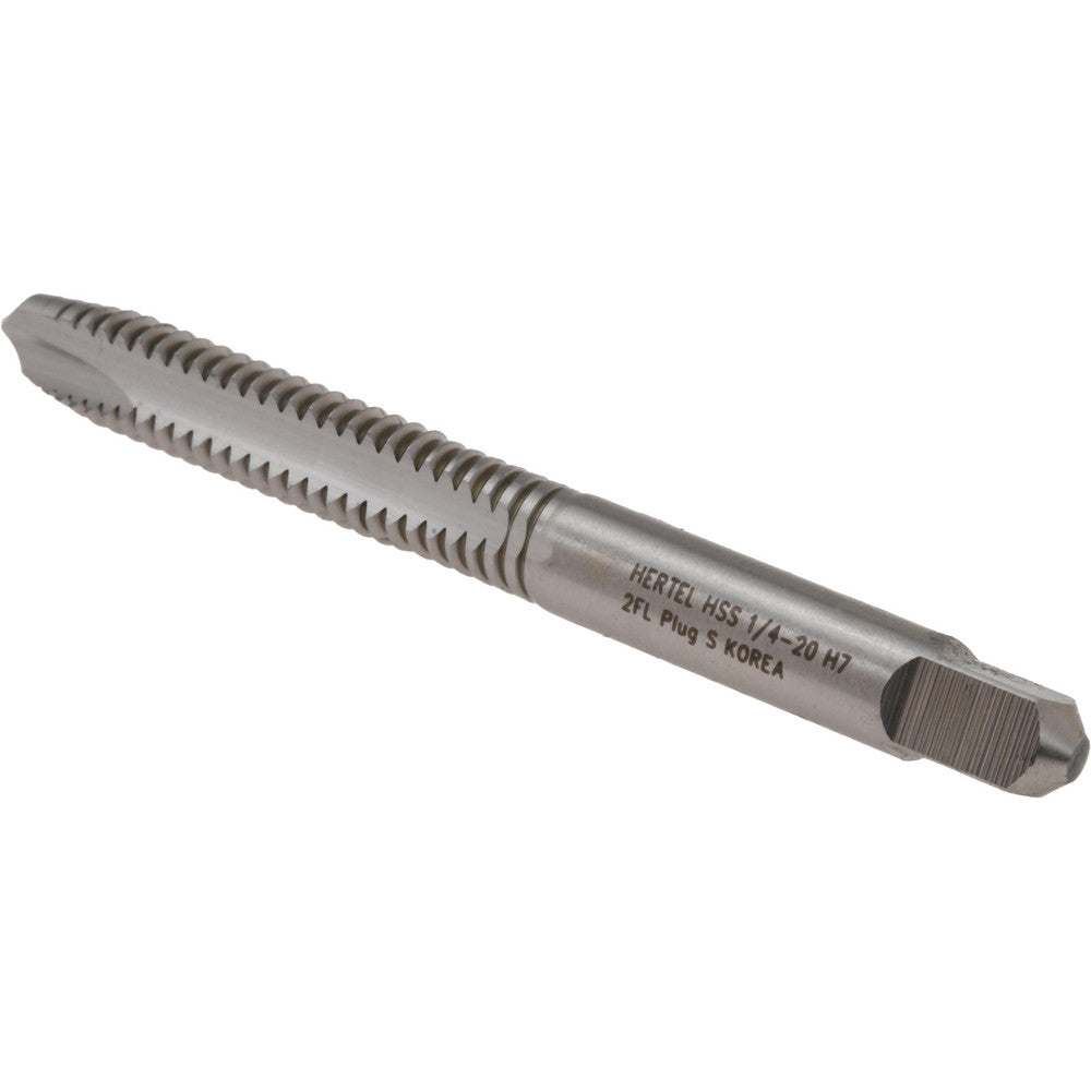 Hertel K011532AS Spiral Point Tap 1/4-20 UNC, 2 Flutes, Plug Chamfer, HSS, Bright/Uncoated Coated