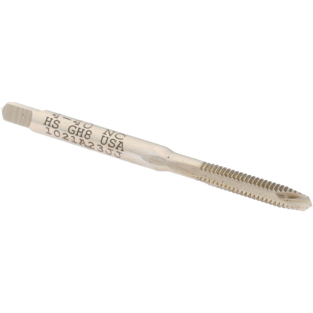Hertel K011014AS Spiral Point Tap #4-40 UNC, 2 Flutes, Plug Chamfer, HSS, Bright/Uncoated Coated
