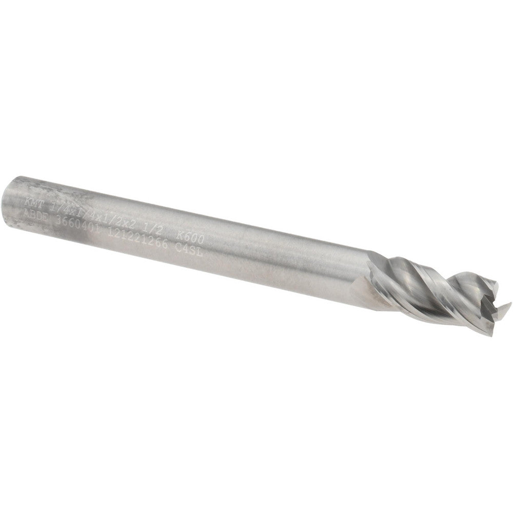 Kennametal 3660401 Roughing & Finishing End Mill 1/4" Dia, 3 Flutes, Square End, Solid Carbide