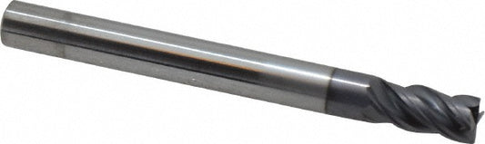 Kyocera SGS Precision Tools 36723 Corner Radius End Mill 1/4" Dia, 1/2" LOC, 0.015" Radius, 4 Flutes, Solid Carbide