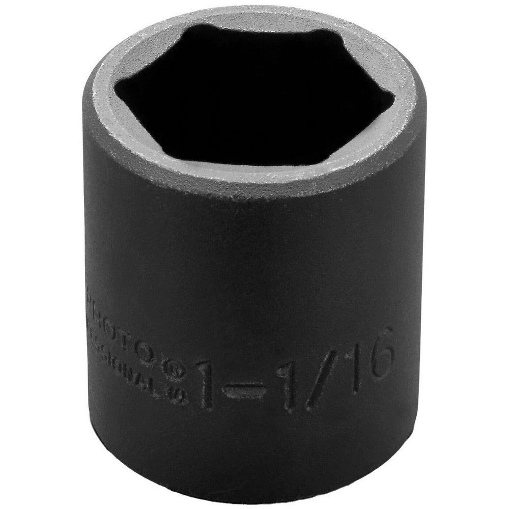 Proto J7434H Impact Socket 1/2" Drive, 1-1/16" Socket, Hex Drive